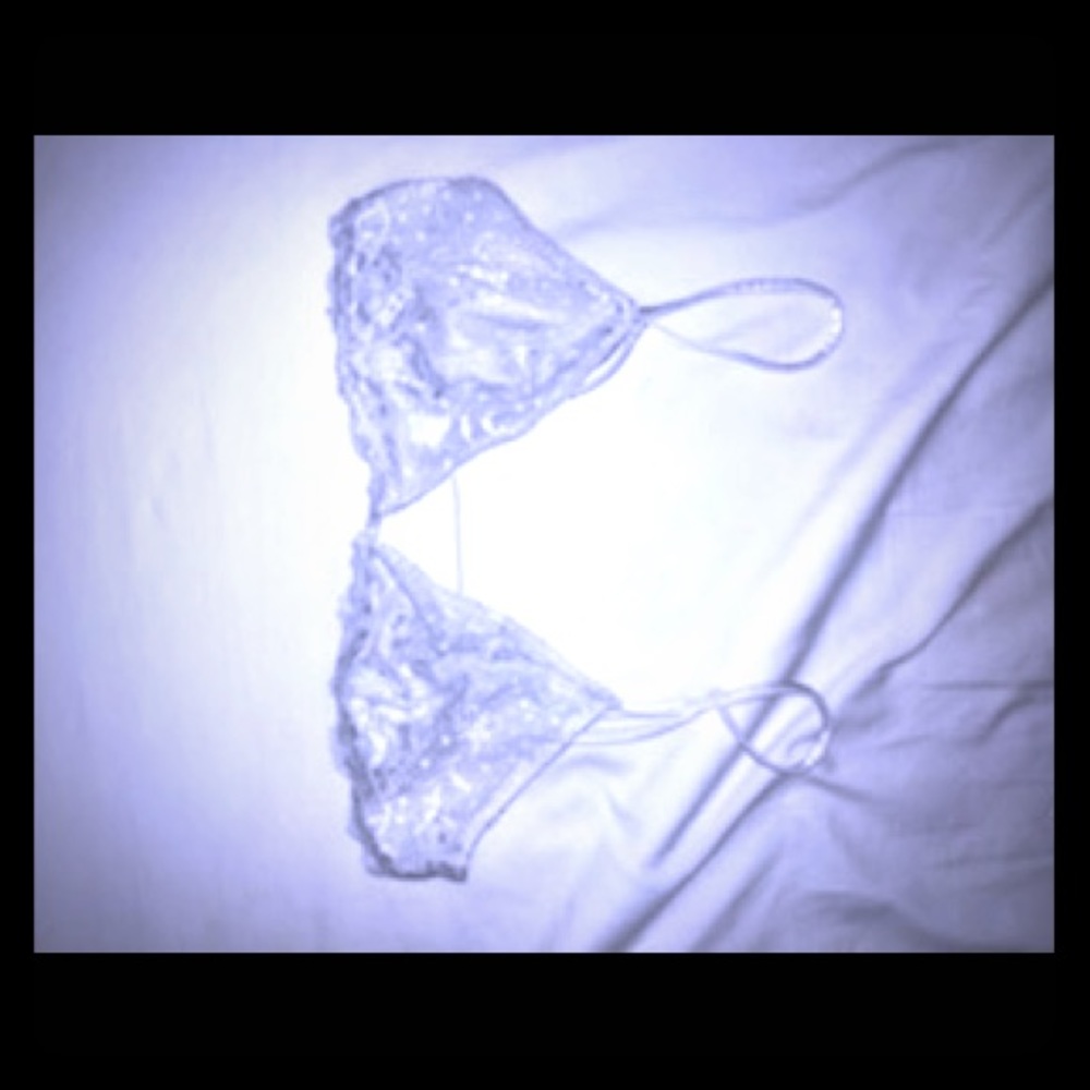 Free People white triangle lace bra let